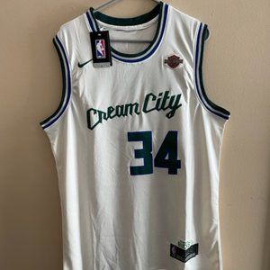 Milwaukee Bucks Giannis Antetokounmpo Nike Cream City Jersey